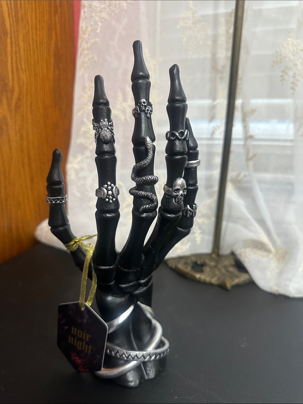 Halloween noir night skeleton hand decor